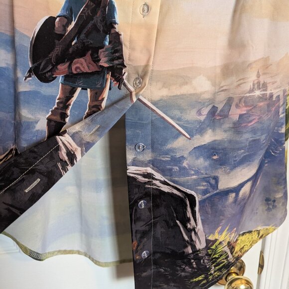 Legend of Zelda Blackmilk Multicolor Graphic Button Down Shirt - Picture 8 of 9